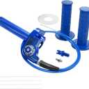 Motorcycle Throttle Assembly,7/8" Quick Twist Throttle Grips with Throttle Cable Aluminum Alloy Universal for CRF KLX SSR TTR 110 125 150 250cc Dirt Pit Bike ATV Mini Bike (Type A-Blue)