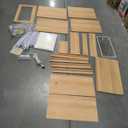 43.5" Fluted Makeup Vanity Desk, Large Glass Top Vanity Table with Mirror & Lights, 10 Drawers, 2 Transparent Glass Cabinets, Dressing Table Set with Stool and Charging Station, Brown