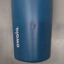 Owala SmoothSip Slider Insulated Stainless Steel Coffee Tumbler, Reusable Iced Coffee Cup, Hot Coffee Travel Mug, BPA Free 20 oz, Grey/Blue (High Dive)