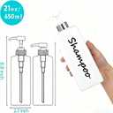 21oz Shampoo and Conditioner Dispenser (Set of 3) Modern Refillable Shampoo Pump Bottles for Shower Soap - Empty Shampoo Conditioner Body Wash Dispenser Set - Stylish Permanent Labels - for Bathroom