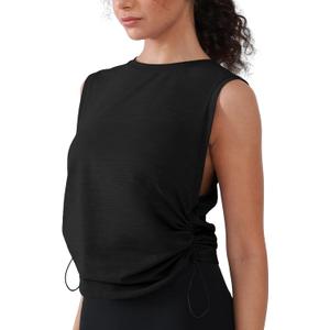 Workout Tops for Women Lightweight Yoga Shirts Athletic Top Gym/Running Cropped Tank Tops Black