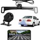 Wireless Backup Camera 1080P, 2.4GHz WiFi No Monitor Needed, License Plate Reverse Camera, 170° Wide Angle Night Vision IP68 Waterproof, Front Rear View for iPhone Android, Car SUV Van Pickup