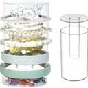 Kamehame Headband and Scrunchie Holder, Bottom Can Place Small Hair Accessories, Clear Acrylic Organizer for Hair Accessories, Hair Clips, Hair Ties, Bows, Pins and More