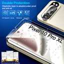 letosan 3 Pack for Google Pixel 10 Pro XL Screen Protector Tempered Glass + 3 Pack Camera Lens Protector, Military Grade Shatterproof, 9H Hardness, Fingerprint Unlock,Case Friendly 6.8 Inch