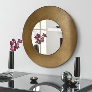 27 Inch Round Wall Vanity Mirror, Vintage Bronze Mirror Metal Frame, Anti-Rust Wall Mounted Mirror Home Decorative for Living Room, Bedroom, Bathroom, Restroom, Farmhouse
