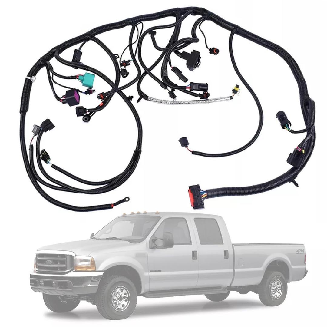 Engine Wiring Harness 6.0 L Compatible with 2003 2004 Ford F250 F350 F450 F550 Super Duty Diesel Engine, 3C3Z-12B637-BA, 3C3Z12B637BA, Build Date of 1/30/03 Thru 9/29/03 Only, Standalone Wire Harness