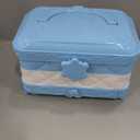 57 in 1 Kids Makeup Kit With 3-Color LED Mirror, Real Washable, Perfect Girl Birthday Gift, Age 3+ (Blue)