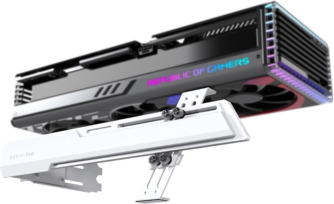 EZDIY-FAB GPU Holder Brace Graphics Card GPU Support Video Card Holder Bracket, Strenchable Structure, Video Card Sag Holder/Holster Bracket Support RX7990XTX, RTX4090, White-341-3