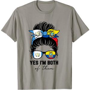 Half Guatemalan Half Ecuadorian Girl Guatemala Ecuador Flag T-Shirt, S
