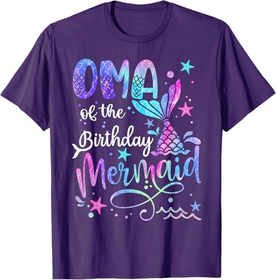Oma Of The Birthday Mermaid Matching Family Mother's Day T-Shirt M
