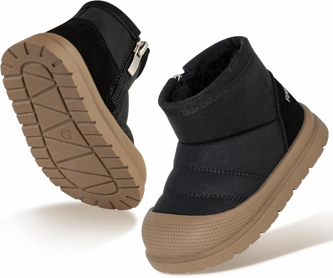 Toddler Snow Boots for Girls and Boys - Kids Winter Shoes for Girl Boy  - Kid Mini Brown Shoe for US Size: 5.5 - 6 toddler