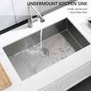 32 Stainless Steel Undermount Kitchen Sink, Dorzom 32" x 17" x 9" Stainless Steel Single Bowl 18 Gauge Under Mount Kitchen Sink