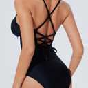 SUUKSESS Women Slimming Tummy Control One Piece Swimsuit Sexy Bathing Suit (Black, Large)