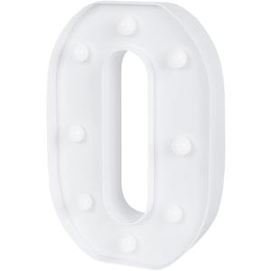 Restaurantware Illumify 5.8 x 1.2 x 8.7 Inch Light Up Letter 1 Durable Marquee LED Light - Letter O Touchproof White Plastic Party Light Keyhole Slot For Parties Weddings Or Special Events