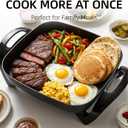 12" Ceramic Nonstick Electric Skillet with Tempered Vented Glass Lid, Scratch-Resistant Surface, Cool-Touch Handles, Removable Easy-to-Clean Design, 1200W, Sleek Black