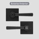 Baldwin Spyglass , Interior Privacy Door Handle Reversible Lever for Bedroom/Bathroom, Keyless Door Lock With Microban Protection, in Matte Black