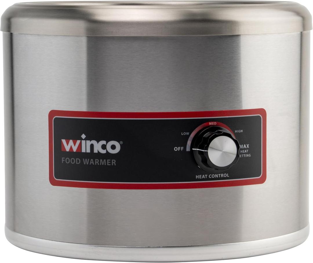 Winco Electric Round Food Warmer/Cooker, 750W, 120V, 11 Quart