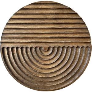 Musanpou Hand-carved Wood Wall Decor featuring Artistic Round Design for Farmhouse and Country-style Interiors | Wall Art Decoration | 11.8 inches x 11.8 inches (brown)