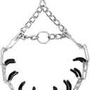 Prong Training Collar for Dogs, Adjustable Dog Pinch Collar with Quick Release Buckle, No Pull Collar for Small Medium Large Dogs, Extra Link and Caps (S(14-17" Neck, 2.25mm), Silver)