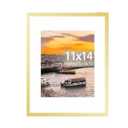JCJMY 1 Pack 11x14 Picture Frames, Display 8x10 with Mat or 11x14 Without Mat, Gallery Wall Frame Set, 11 by 14 Frames Bulk Set of 10 Collage Wall Decor Photo Frames Set for Wall, Gold