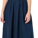 The Drop Womens Hellen Strapless Mixed Media Maxi Dress (Large, Maritime Navy)