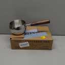 17oz Stainless Steel Sauce Pot with Heat Resistant Wooden Handle, Butter Warmer Milk and Coffee Warmer, Chocolate Melting Pot, Mini Sauce Pan for Coffee