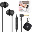 Hearprotek Sleep Earbuds, 2 Pairs Soft Comfortable in-Ear Earphones with Mic-Low Profile Noise Reduction Headphones for Sleeping on Side, Snoring, Yoga, Travel, Mediation & Relaxation (Standard)