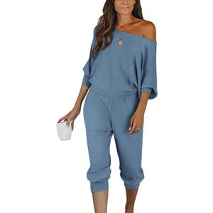 PRETTYGARDEN Two Piece Sets for Women 2026 Casual Ribbed Knit Off Shoulder Tops Lounge Pants Fall Tracksuits Winter Clothes