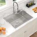 28 Stainless Steel Kitchen Sink Drop In - 28x22 Inch Topmount Sink Stainless Steel 16 Gauge Single Bowl Over Counter Drop Sinks Basin, 28"x22"x10"