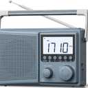 LEOTEC AM FM Radio with Bluetooth,Portable Radio Strong Reception,Plug in Wall,Battery Operated,10 White Noise Sounds,Digital Sleep Timer,Headphone Jack,Volume Control,Easy to Use,Gifts for Seniors