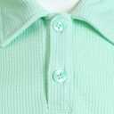 Boys Casual Polo Shirt Short Sleeve Waffle Solid Collared Shirts for Kids Aged 5-14 Years (7-8 Years, Light Green)