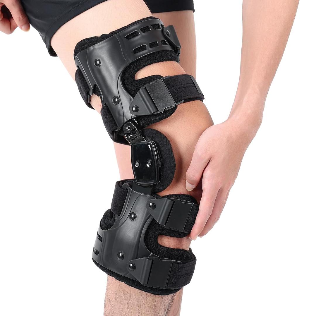 OA Knee Brace for Arthritis Pain Relief, Unloader Knee Brace for Medial & Lateral Compartment Osteoarthritis, Bone on Bone Knee Joint Pain, Degeneration Knees Support (Right) (Black)