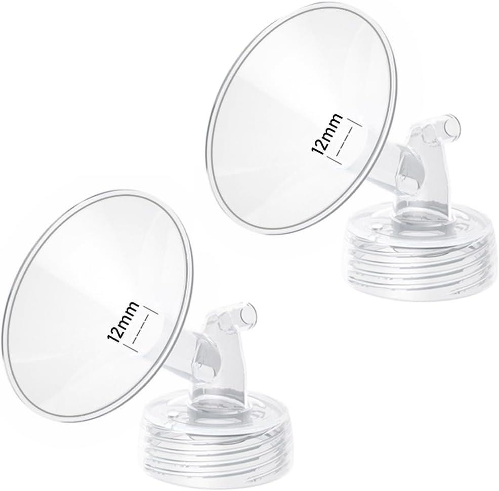 2pcs 12mm Flange Compatible with Spectra S1 S2 9 Plus Synergy Gold Ameda MYA Motif Luna Breast Pump, Replacement to Spectra Pump Parts, Breast Pump Shields 12mm Replace S1 S2 Parts