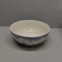 Maxdot Blue and White Bowl 10 x 5 Inch Large Hand Painted Stoneware Decorative Vase Bowl with Floral Chinoiserie Ceramic Design for Kitchen Centerpiece Creative Home Decor