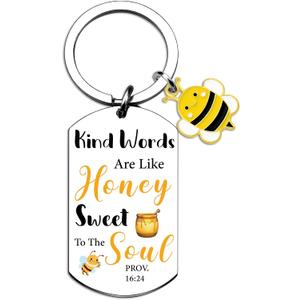 Bee Keychain Gifts For Women Friendship Bee Themed Gifts For Women Men Inspirational Motivational Keychain Gifts For Women