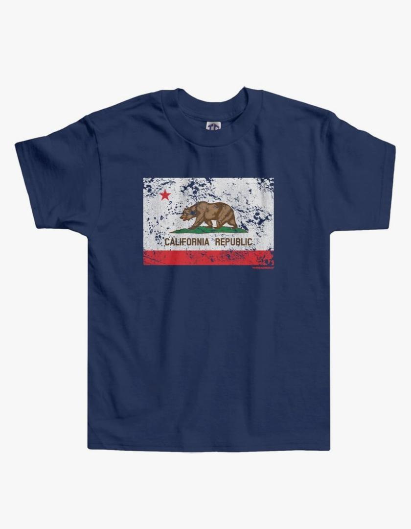 Threadrock Little Boys' Distressed California Flag Toddler T-Shirt M
