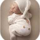 Vemonllas Newborn Photography Props Outfits Girl Fabric Elf Hat Baby Photo Prop Footed Romper Newborn Photoshoot Props Outfit (White)