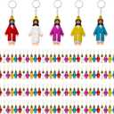 25 Or 50 Or 100 Pack Christian Multi-Colors Rubber Jesus Figures Keychains