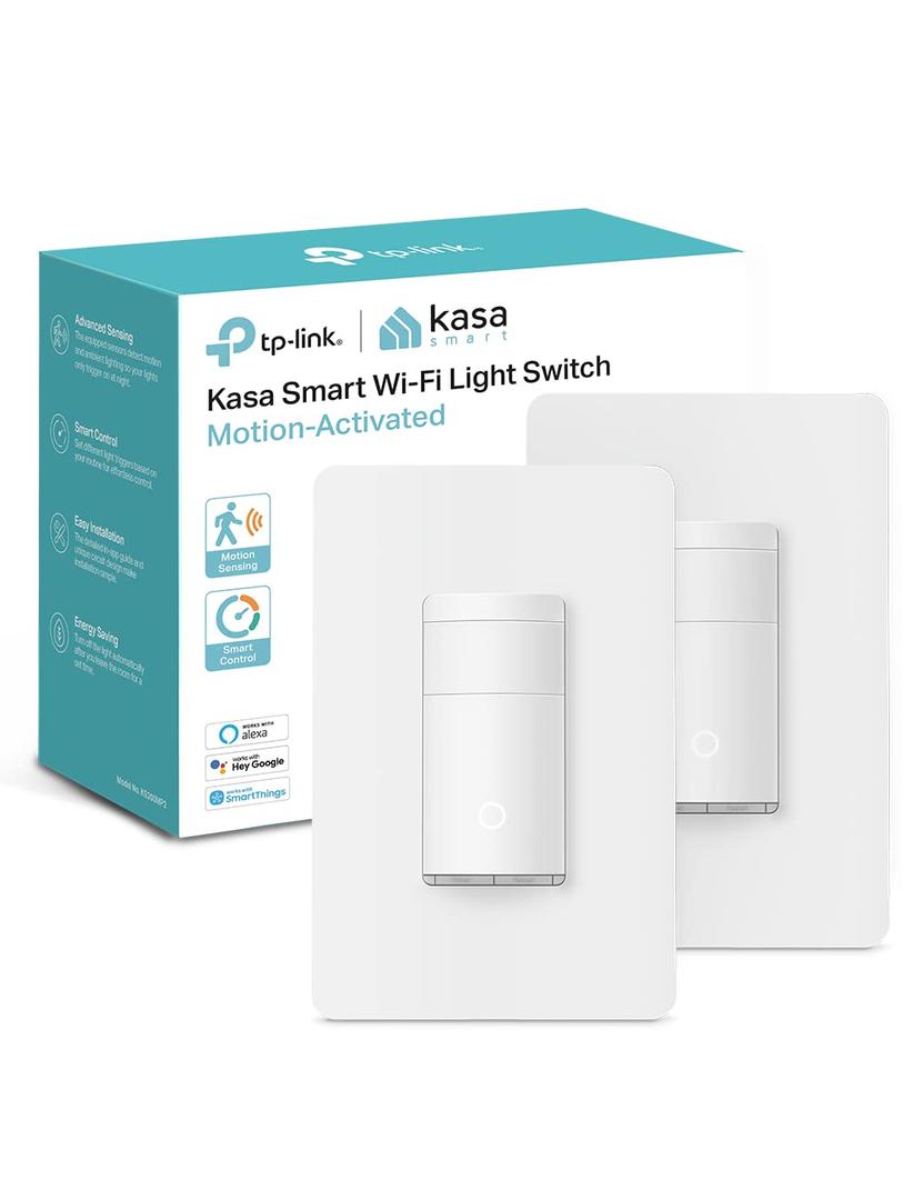 Kasa Smart Motion Sensor Switch, Single Pole, Needs Neutral Wire, 2.4GHz Wi-Fi Light Switch, Works with Alexa & Google Assistant, UL Certified, No Hub Required(KS200MP2), White, 2-Pack