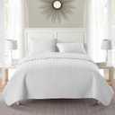 VCNY Home - Twin Quilt Set, 2-Piece Textured Basketweave Bedding Set, Dorm Essentials (Nina White, Twin)