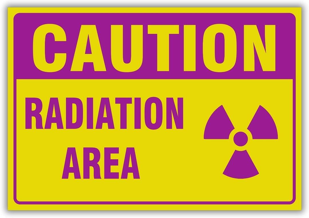 Caution - Radiation Area OSHA Sign with Symbol, 10 x 7 Inches, 120 Mil Plastic, UV Protected, Weather Resistant, Waterproof, Durable Ink, Easy To Mount