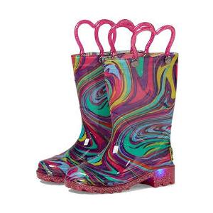 Western Chief Kids Lighted Rain Boots for Kids (Toddler/Little Kid) - Textured Rubber Mud-Guard, Size 7