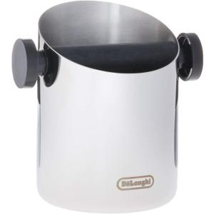 De'Longhi Knock Box for Coffee & Espresso Grounds, Easy & Mess-Free Disposal of Coffee Puck, Removable Bar and Non-Slip Base, Dishwasher Safe, Stainless Steel, 4-inch diameter,Silver De'Longhi Knock Box for Coffee & Espresso Grounds, Easy & Mess-Free Disposal of Coffee Puck, Removable Bar and Non-Slip Base, Dishwasher Safe, Stainless Steel, 4-inch diameter,Silver