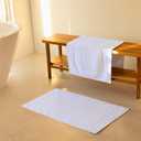 SALBAKOS 100% Turkish Cotton Bath Mat Towel Set of 2 Piece White | 20x34 in Large Bath Mats | Luxury Hotel Quality, Thick, Absorbent, Quick Dry Bathmats for Bathroom & Toilet (White, 2 Bath Mats)
