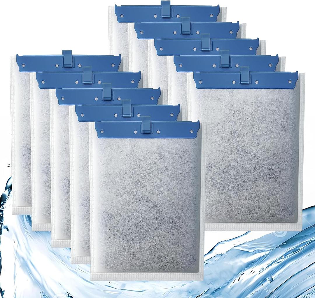 Pryitier 10 Pack Filter Cartridge for Whisper Bio-Bag Filters, Large Aquarium Replacement Filter Cartridges for Whisper Filters 20i,40i/IQ20,30,45,60/PF20,30,40,60 and Repto, Filter