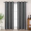 Chyhomenyc Dark Grey Curtains 72 Inches Long 2 Panels for Living Room, Light Filtering Faux Linen Textured Soft Bedroom Window Curtains, Thick Farmhouse Home Decor Grommet Drapes, 40Wx72L, 2PCS