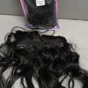 Black 20 Inch Thick Hairpieces Long Wavy Natural Synthetic Clip in Hair Extensions, for Women (4pcs, 20Inch, 1B#)