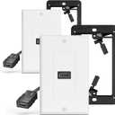 VCELINK HDMI Wall Plate, 2 Pack 4K HDMI Outlet Wall Plate with Low Voltage Mounting Bracket, Supports 4K@60 Hz HDR ARC, HDMI Wall Plate Pass Through for Home Theater (1-Port)