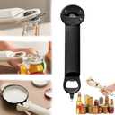 Multifunctional Retractable Bottle Opener - Adjustable Multifunctional Can Opener Jar Lid Gripper - 2025 New Jar Opener Bottle Opener for Weak Hands, Senior Arthritis (Black)
