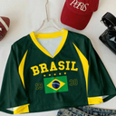 SOLY HUX Women's Y2k Crop Tops Graphic Baggy T Shirts Festival Rave Outfits Streetwear Sportswear Green Graphic Small